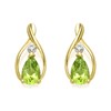 9ct Gold Peridot And Diamond Stud Earrings - G0308
