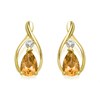 9ct Gold Citrine And Diamond Stud Earrings - G0310
