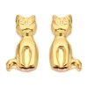 9ct Gold Sophisticated Cat Stud Earrings - 9mm - G0382