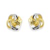 9ct Gold Two Colour Knot Stud Earrings - 6mm - G0413