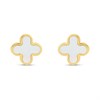 9ct Gold Mother Of Pearl Floral Earrings - G04154