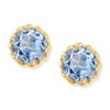 9ct Gold Blue Topaz Earrings - 5mm - G0427