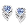 9ct White Gold Diamond And Aquamarine Heart Earrings - G0429
