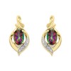9ct Gold Mystic Topaz And Diamond Stud Earrings - 16mm - G0455