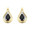 9ct Gold Black Sapphire And Diamond Stud Earrings - G0456