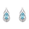 9ct White Gold Blue Topaz And Diamond Stud Earrings - G0457
