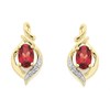 9ct Gold Garnet And Diamond Stud Earrings - G0462