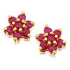 9ct Gold Ruby Cluster Earrings - 7mm - G0489