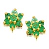 9ct Gold Emerald Cluster Earrings - 7mm - G0493