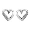 9ct White Gold Diamond Heart Stud Earrings - 7mm - G0533
