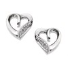 9ct White Gold Diamond Heart Earrings - 7mm - G0583