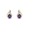 9ct Gold Two Colour Diamond And Amethyst Stud Earrings - G0655