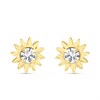 9ct Gold Crystal Sun Stud Earrings - 7mm - G0686