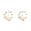 9ct Gold Diamond And Freshwater Pearl Stud Earrings - G0687