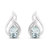 9ct White Gold Aquamarine Stud Earrings - G0689