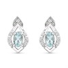 9ct White Gold Aquamarine Teardrop Earrings - G0691