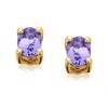 9ct Gold Oval Tanzanite Stud Earrings - 4mm - G0815