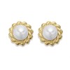 9ct Gold Freshwater Pearl Twist Stud Earrings - 8mm - G0918