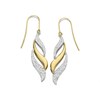 9ct Gold Crystal Triple Flame Hook Wire Earrings - 30mm drop - G1025