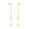 9ct Gold Floral Drop Earrings - G1081