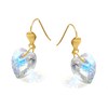 9ct Gold Crystal Heart Hook Wire Earrings - 10mm - G1176