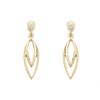 9ct Gold Diamond Cut Drop Earrings - 23mm drop - G1204