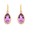 9ct Gold Amethyst Hook Wire Earrings - EXCLUSIVE - G1226