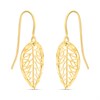 14ct Gold Leaf Drop Earrings - G1307