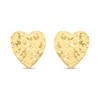 14ct Gold Heart Diamond Cut Stud Earrings - G1311