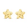 14ct Gold Star Diamond Cut Stud Earrings - G1312