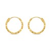 14ct Gold 10mm Diamond Cut Hinged Hoop Earrings - G1341