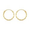 14ct Gold 13mm Diamond Cut Hinged Hoop Earrings - G1343