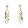 9ct Two Colour Gold Twist Drop Earrings - 35mm drop - G1412