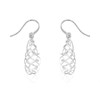 9ct White Gold Swirl Hook Wire Earrings - 38mm drop - G1424