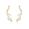 9ct Two Colour Gold Twisted Spiral Drop Earrings - 37mm drop - EXCLUSIVE - G1446