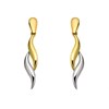 9ct Gold Two Colour Flame Drop Earrings - 30mm drop - G1458