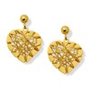 9ct Gold Heart Wire Drop Earrings - 15mm drop - G1614