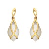 9ct Gold Marquise Mother Of Pearl Drop Earrings - 28mm drop - EXCLUSIVE - G1710