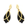 9ct Gold Marquise Onyx Loop Drop Earrings - 28mm drop - EXCLUSIVE - G1716