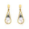 9ct Gold Crystal Drop Earrings - 27mm drop - G1727