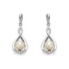 9ct White Gold Freshwater Pearl And Diamond Drop Earrings - EXCLUSIVE - G1821
