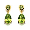 9ct Gold Peridot Drop Earrings - 16mm drop - G1825