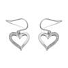 9ct White Gold Diamond Heart Hook Wire Earrings - G1832