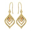 9ct Gold Citrine Hook Wire Earrings - 32mm drop - G1839