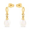 9ct Diamond and Freshwater Pearl Drop Earrings - G1852