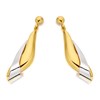 9ct Gold Two Colour Drop Earrings - total 30mm drop - EXCLUSIVE - G1856