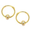 9ct Gold Cubic Zirconia Hoop Earrings - 10mm - G2013
