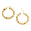 9ct Gold Sparkly Hoop Earrings - 24mm - G2113
