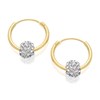 9ct Gold Crystal Ball Hoop Earrings - 15mm - G2207