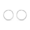9ct White Gold 10mm Diamond Cut Hinged Sleeper Earrings - G2228
